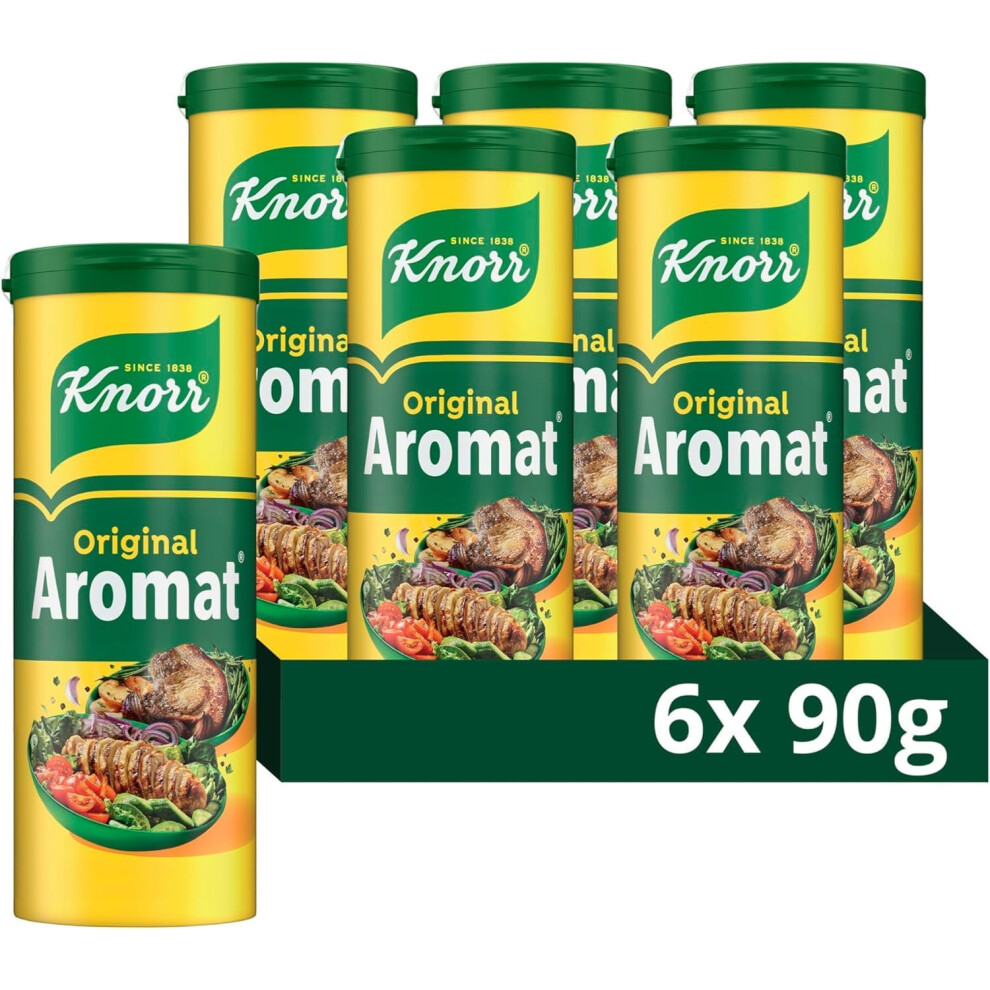 Knorr Aromat Original All Purpose Savoury Seasoning Free From Artificial Colours And Preservatives For Vegetables, Rice, Pasta Or Salads 6X 90 G