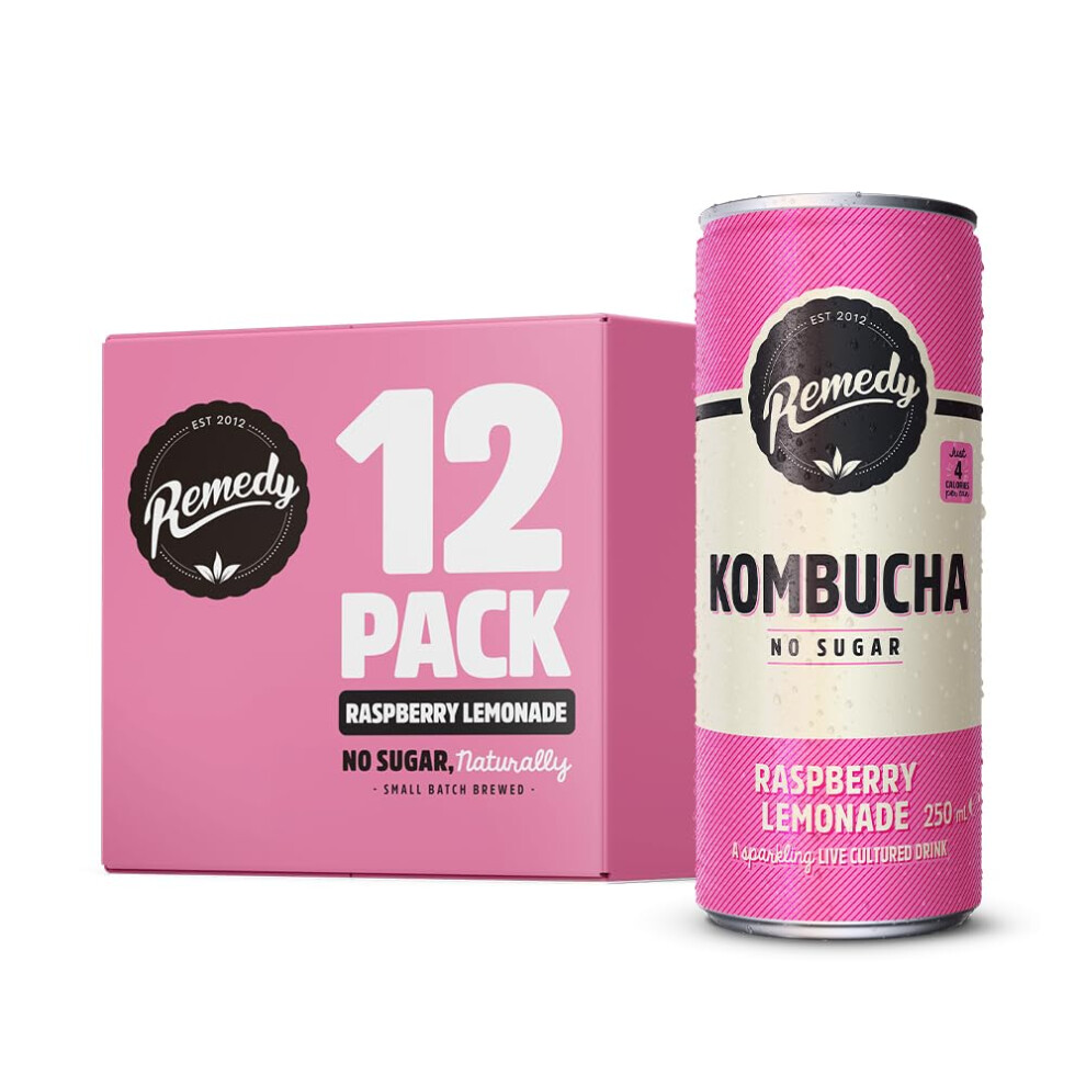 Remedy Kombucha Tea Raspberry Lemonade Sparkling Live Cultured Drink Nat