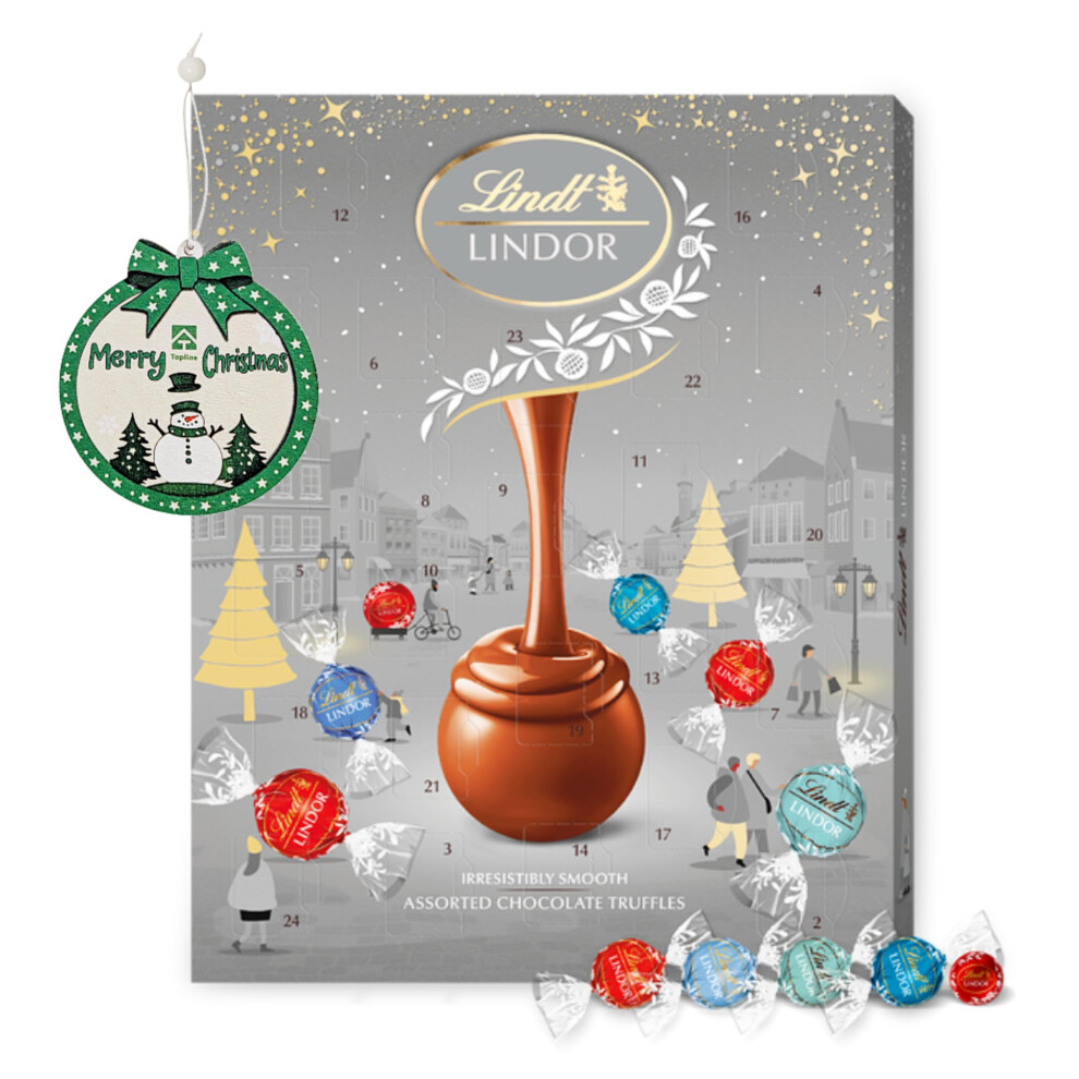 Topline Assorted Lindt Chocolates Advent Calendar 2025 Luxury 24 Days Chris Silver