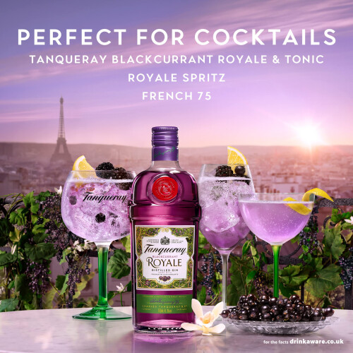 Tanqueray Blackcurrant Royale Gin  413 vol  70cl  Distilled 5 Times  with B 2