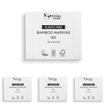 The Cheeky Panda Bamboo Large Paper Napkins Pack of 400 White Napkins Disp