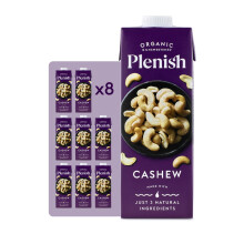 Plenish Organic Unsweetened Cashew Milk 1L Pack of 8