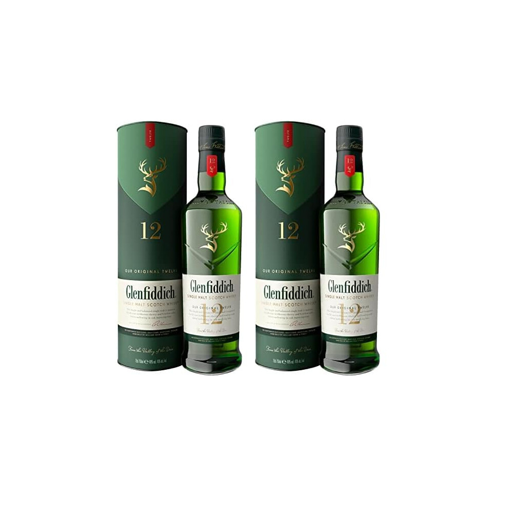 Glenfiddich 12 Year Old Single Malt Scotch Whisky 70Cl Pack Of 2