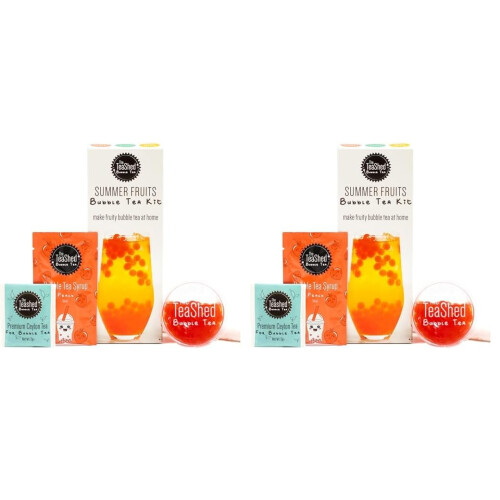 Summer Fruit Bubble Tea Kit  Fruit Boba Tea Set Includes Peach Syrup Strawb