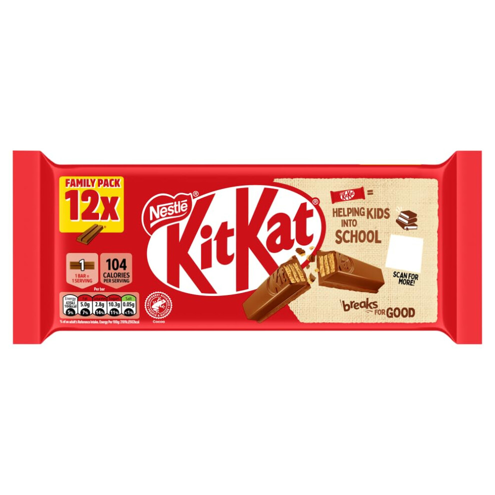 Kitkat 2Finger Milk Chocolate Biscuit Bar 12Pack 12 X 207G