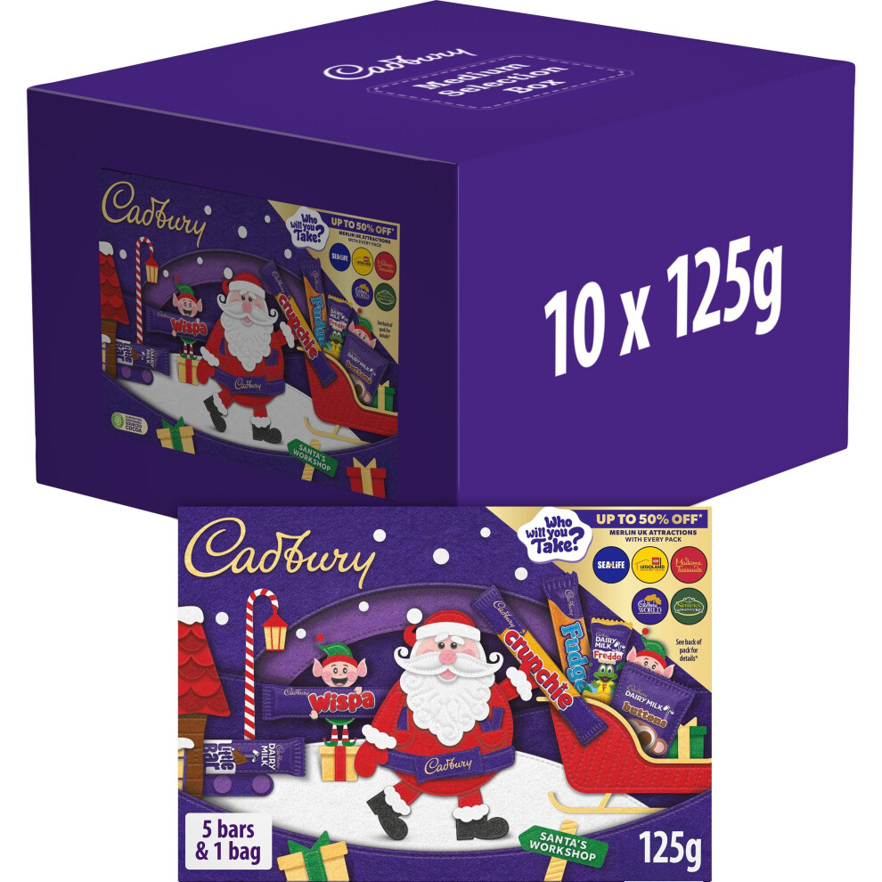 Cadbury Chocolate Selection Box 125G Box Of 10 Great Stocking Filler Office