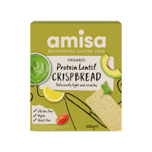 Amisa Organic GlutenFree Protein Lentil Crispbread 100g  Yeast Free  Low Ca