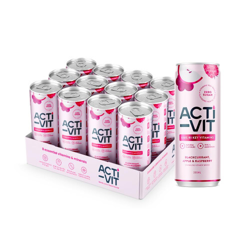 Activit Sparkling Flavoured Vitamin Water Blackcurrant Apple  Raspberry  wi