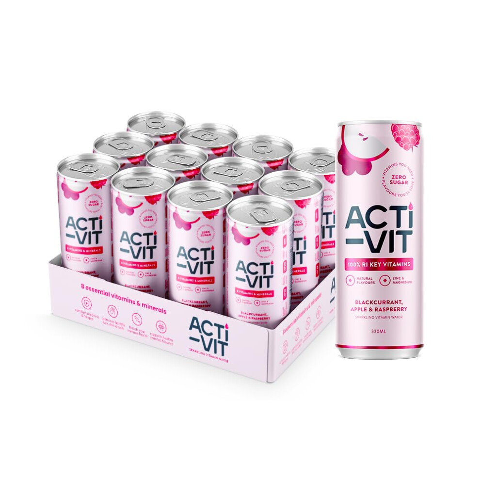 Actiph Activit Sparkling Flavoured Vitamin Water Blackcurrant Apple Raspberry Wi
