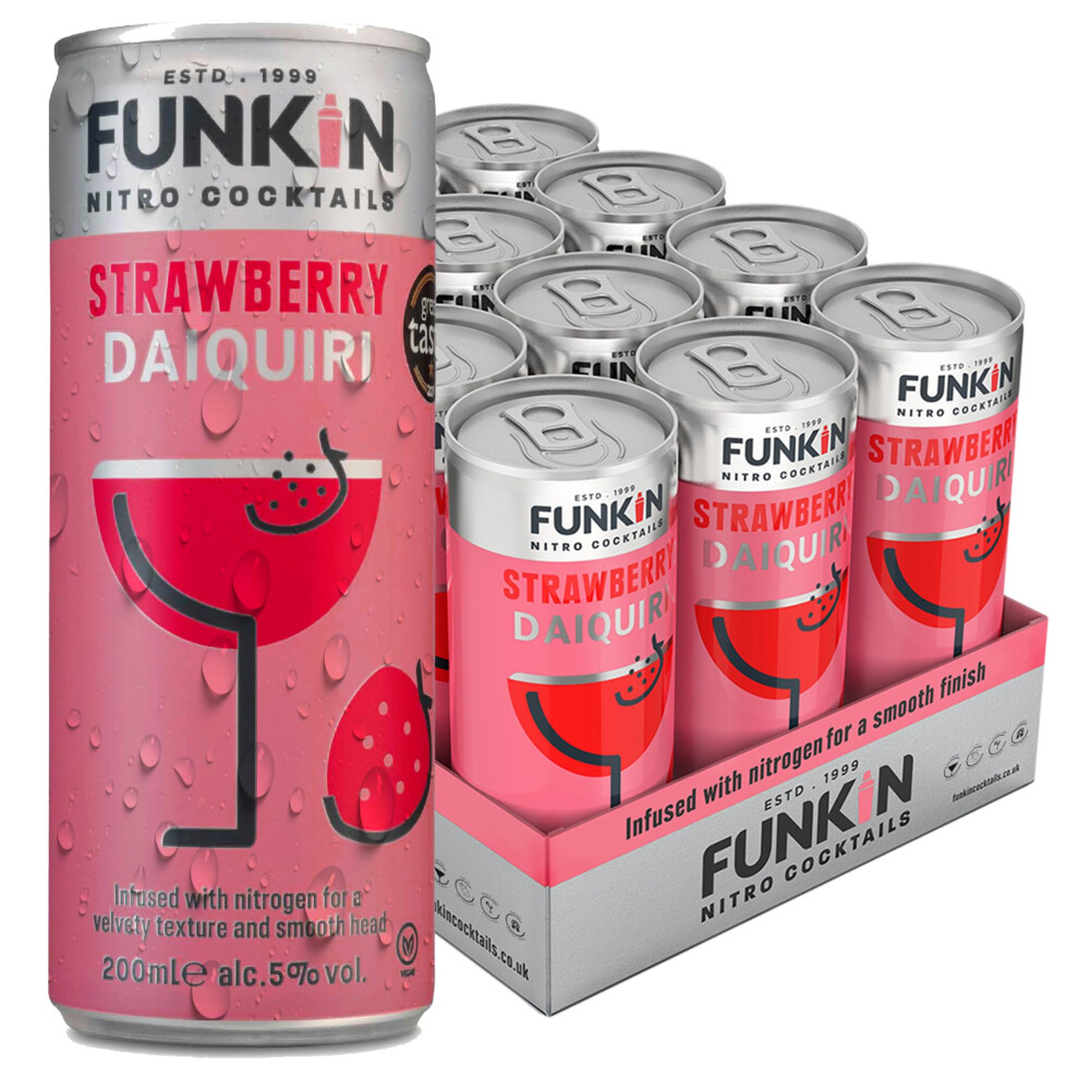 Funkin Cocktails Ready To Drink Strawberry Daiquiri Nitro Cocktail Cans 5