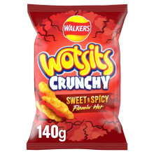 Walkers Wotsits Crunchy Sweet Spicy Sharing Snacks Crisps 140g