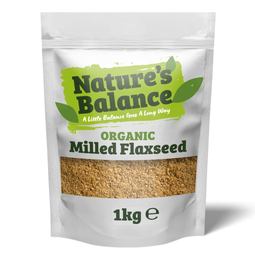 Nature's Balance Organic Milled Flaxseed 1Kg - Gluten Free High Fibre Ground Linseed Flax Seed Powder