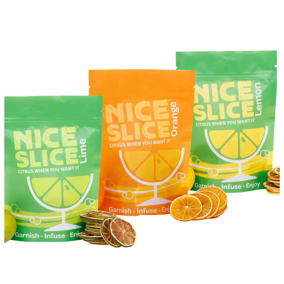 Nice Slice Citrus Nice Slice Garnish Collection Mixed Flavour 1X60g Orange 1X50g Lemon 1X5