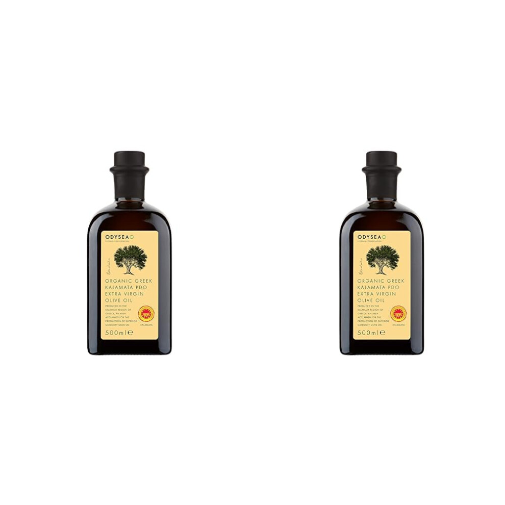 Odysea Organic Extra Virgin Olive Oil Pdo Kalamata Evoo 500Ml Glass Bottle