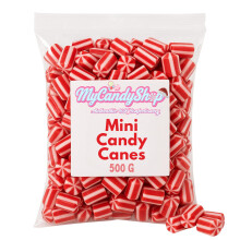 MyCandyShop Strawberry Mini Candy Canes  500g Christmas Sweets Strawberry C