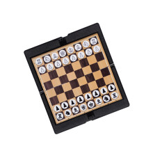 Foldable Magnetic Chess Board Lady, Portable Board Game for Home and Adults, for Travel and Game Nights, Black