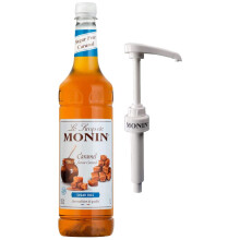 Monin Caramel Syrup Sugar Free 1Ltr and Pump