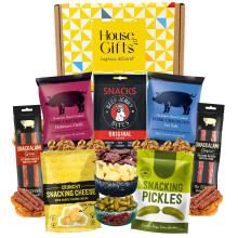 Savoury Snacks Hamper Gift Set with Pork Crackling Beef Jerky Cheese Bites