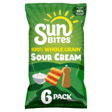 Sunbites Sour Cream Cracked Black Pepper Multipack Snacks Crisps 6x25g