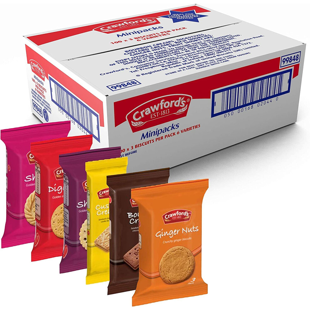 Crawfords Assorted Mini Biscuit Packs 6 Classic Varieties Individually Wrap