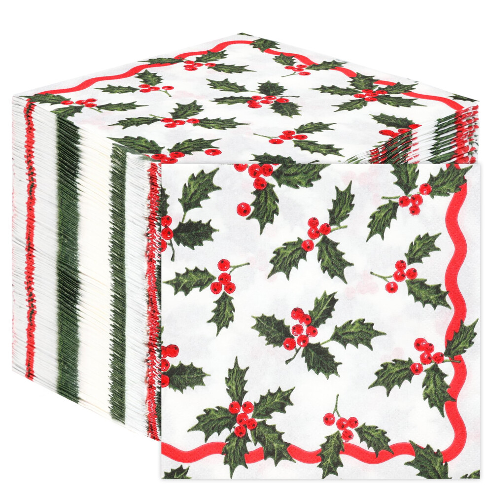 Talking Tables 100 X Christmas Napkins Paper Xmas Disposable Serviettes Wit