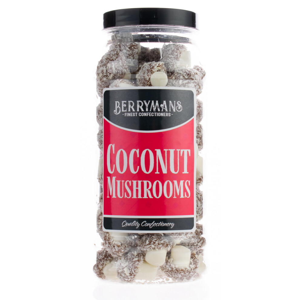 Berrymans Original Coconut Mushrooms Retro Sweets Gift Jar By Sweet Shop C