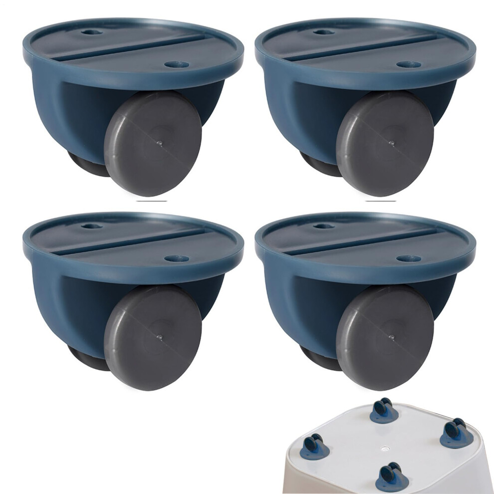 Adhesive Caster Wheels For Furniture And Boxes, Smooth Quiet Rolling, 4 Blue Mini Sticky Pulleys 9189345122880