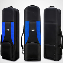 Golf Bag Cover Universal Size, 1200D Nylon Cloth, Travel Cover, Upgraded Quiet Wheels, Protects Clubs, Black Blue