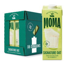 MOMA - Signature Oat Drink - 1L x 6 100% Plant-Based & Vegan Made with British Wholegrain Oats Low in Saturated Fat No Added Sugar Enriched