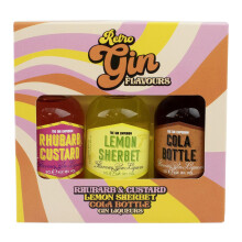 Gin Gift Set Retro Flavoured Collection by R3 Rhubarb Custard Lemon Sherb