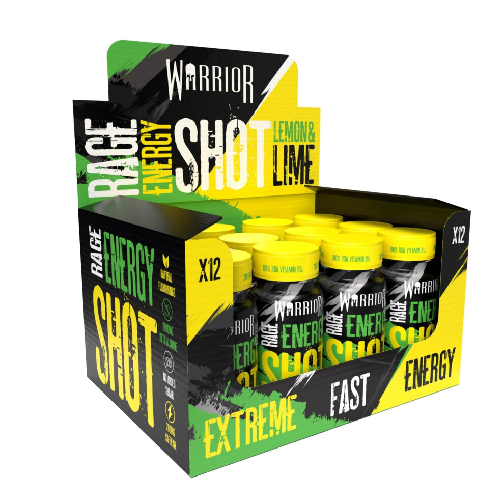 Warrior Rage Energy Shot – Pre Workout Shot – Energy Drink – 12 X 60Ml – Re