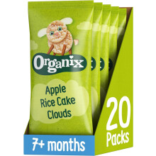 Organix Apple Organic Rice Cake Clouds Finger Food Baby Snack 7 Months 4 x