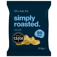 Simply Roasted Sea Salt Crisps 12 x 215g Impulse Bags Just 3 Ingredients