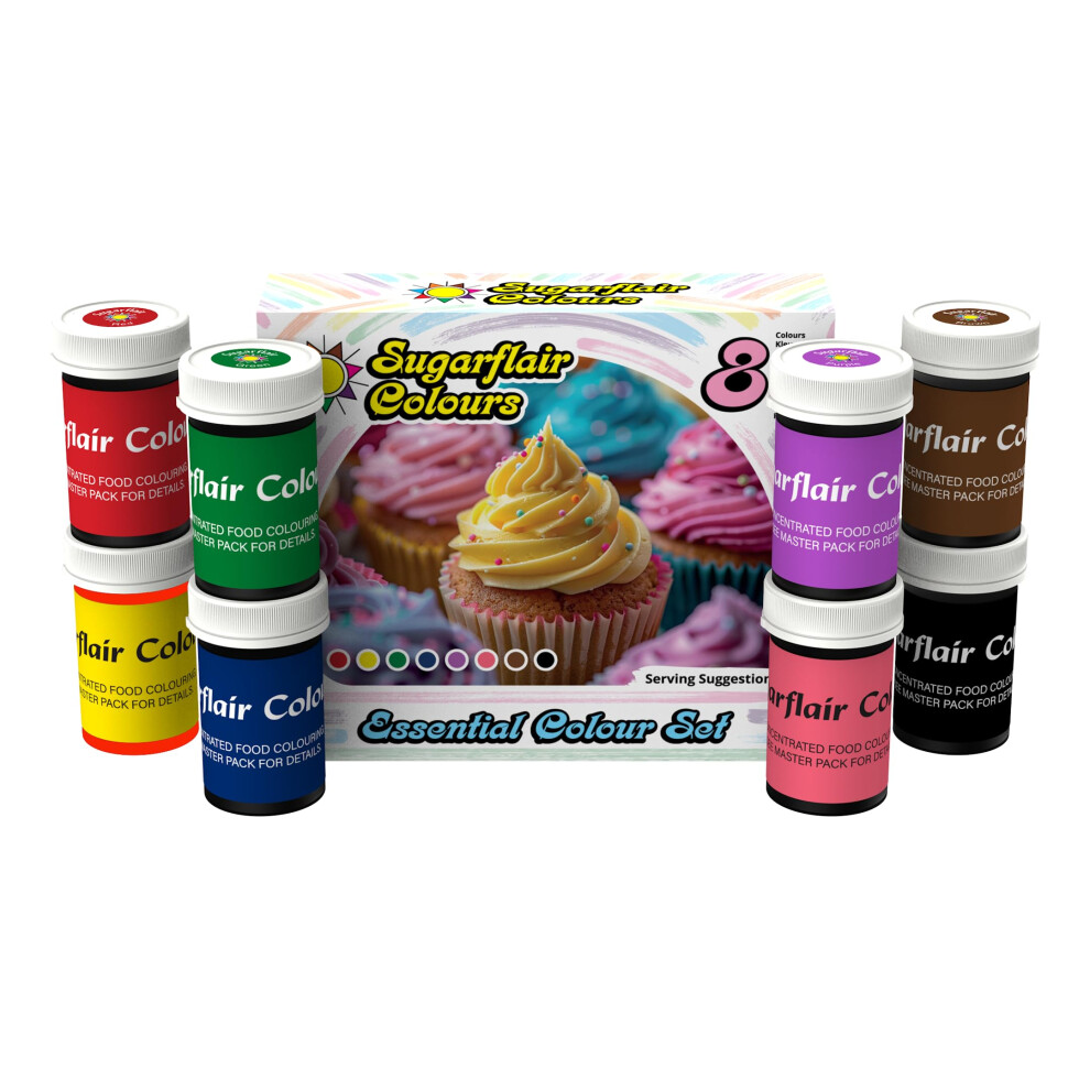 Sugarflair Colours Sugarflair Essentials Food Colouring Paste Set Highly Concentrated Food Col