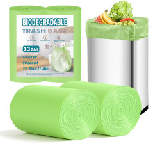 BODFPPC 50 Pack Biodegradable Bin Bags 50L,