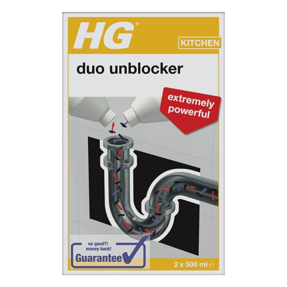 Hg Duo Unblocker Powerful Drain Cleaner For Kitchen Sink Or Bathroom Pipes