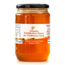 900 g Organic Wildflower Honey – Pure Unheated Single Source – Rich Taste