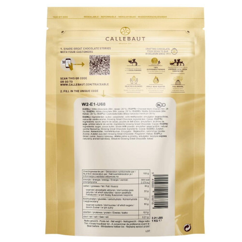 Callebaut Callebaut Select W2 White Chocolate Callets 1 kg 1