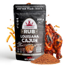 Poppamies Louisiana Cajun BBQ Rub  100 Natural BBQ Seasoning  Dry Marinade
