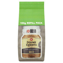 Douwe Egberts Pure Indulgence Dark Roast Instant Coffee Refill 150g Pack of