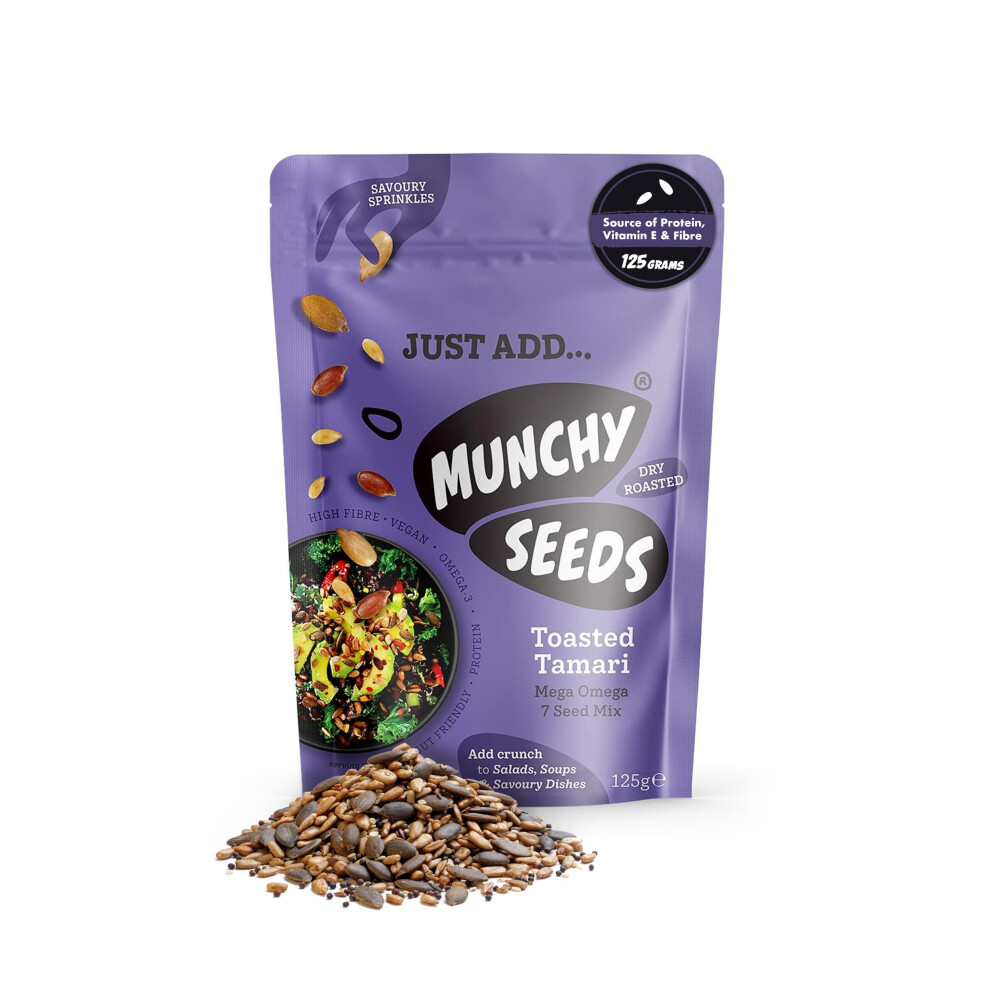 Munchy Seeds Savoury Sprinkles Snack Toasted Tamari 125G Sunflower Seeds Pu