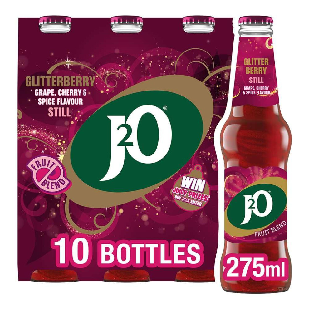J2o Fruit Juice Glitterberry Grape And Cherry Spice 275Ml Bottle Pack Of 10