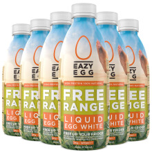 Eazy Egg Free Range Egg Whites Liquid 6 x 1L | Made in the UK from Eggs Free Range | Ambient Storage & 6 Month Shelf Life | For Baking, Shakes, Omele