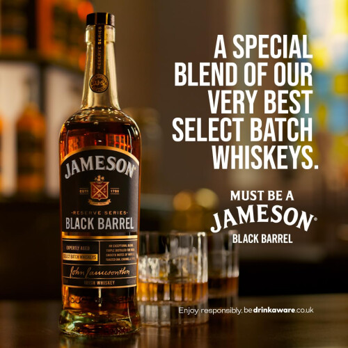 Jameson Black Barrel Blended Irish Whiskey with Gift Box, 700ml 1