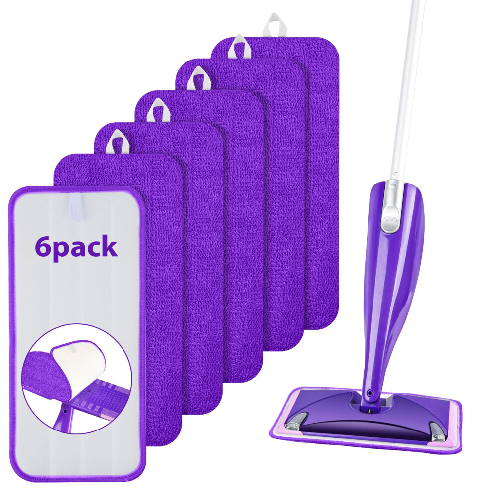 Uraqt Reusable Mop Refill Pads For Flash Power Mop 6 Pcs Mop Pads Microfibr