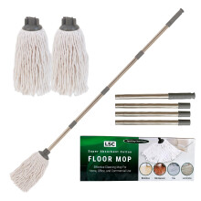 LSC Cotton Floor Mops Looped String Mop with 120cm Long Stainless Steel Han