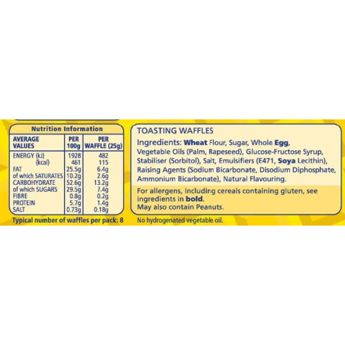 McVities Toasting Waffles 8 Waffles Pack of 10 1