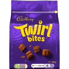 Cadbury Milk Chocolate Twirl Bites Sharing Bag Bite Size Treats 100 g Pack