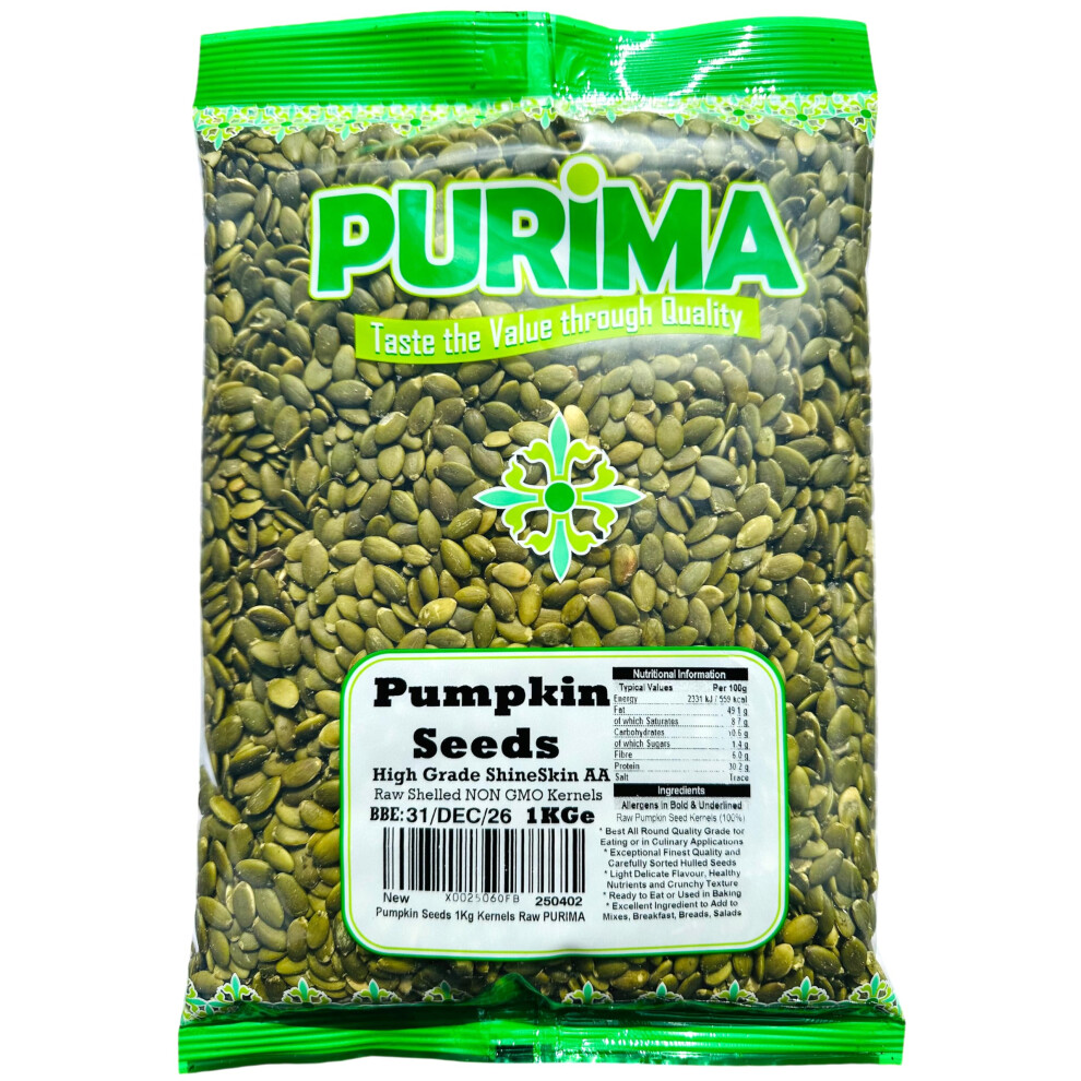 Purima Pumpkin Seeds 2Kg Ss Aa Raw High Grade Seed Ready To Eat Edible – For Hum
