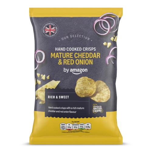 by Amazon Our Selection Hand Cooked Mature Cheddar  Caramelised Onion Crisp
